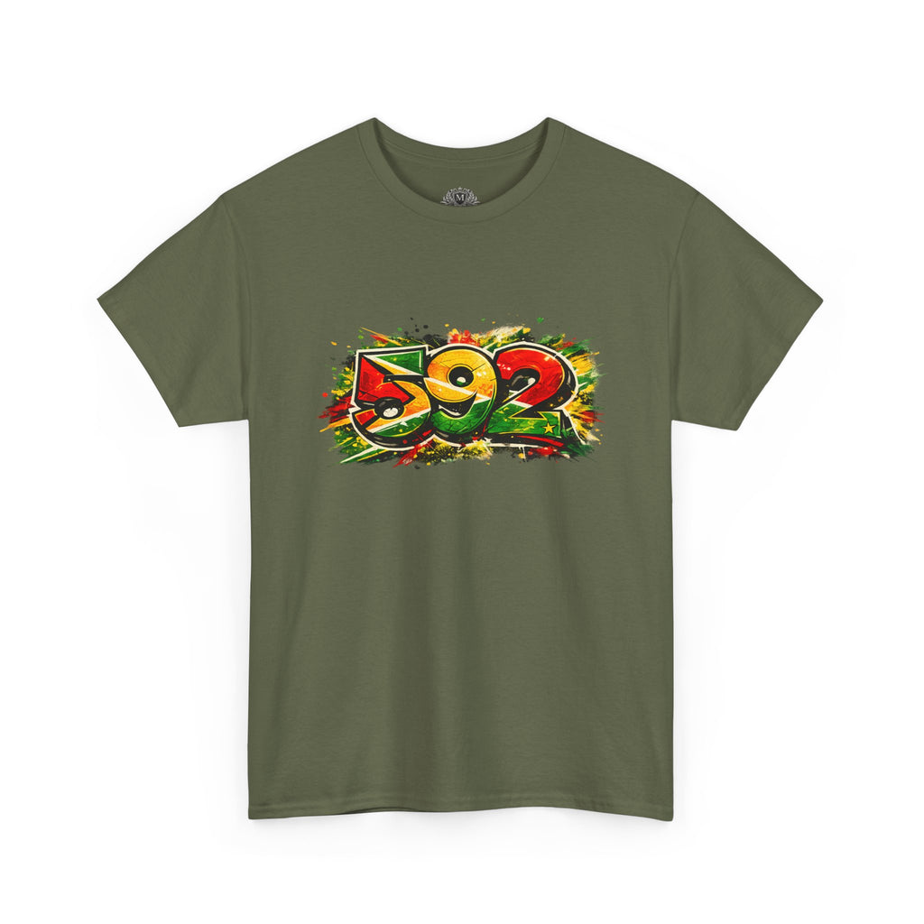 Guyana 592 Retro Street Art Tee — Vintage Area Code Pride
