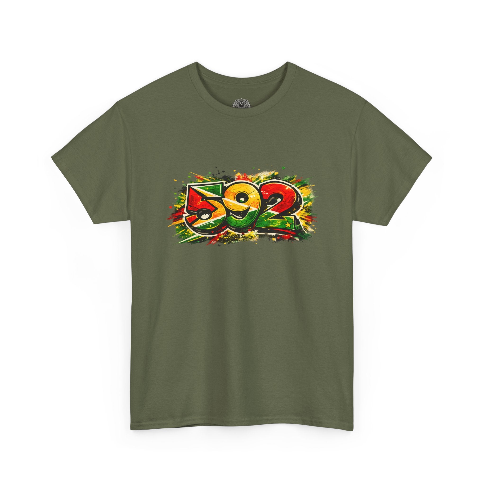 Guyana 592 Retro Street Art Tee — Vintage Area Code Pride