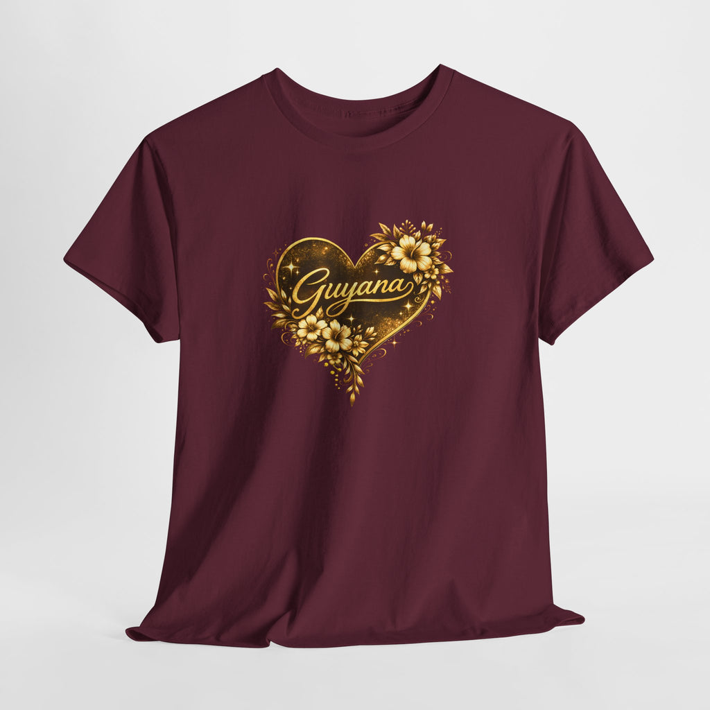 Guyana Heart Floral T-Shirt — Guyana Pride Tee