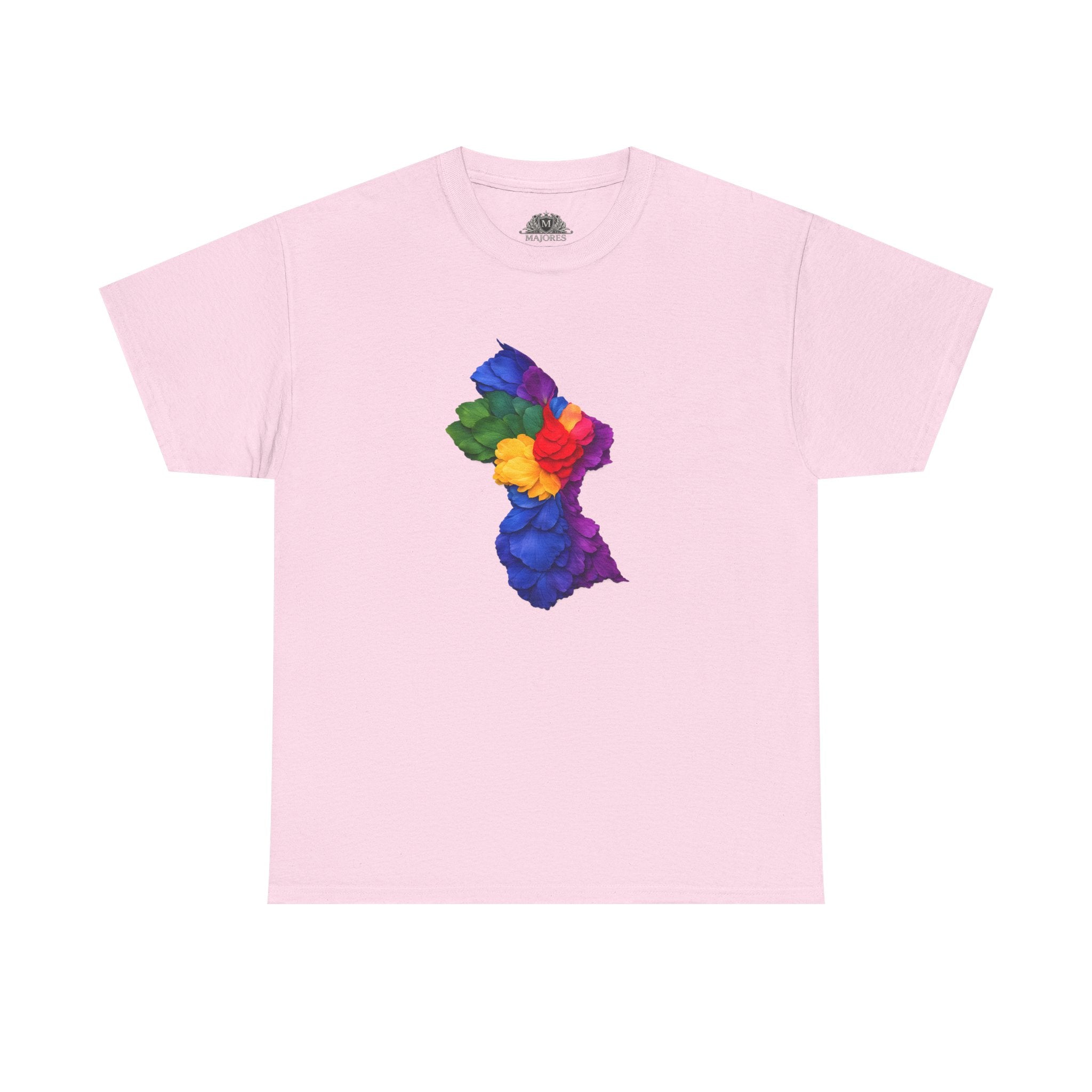 Guyana Floral Map T-Shirt — Colorful Petal Map Tee