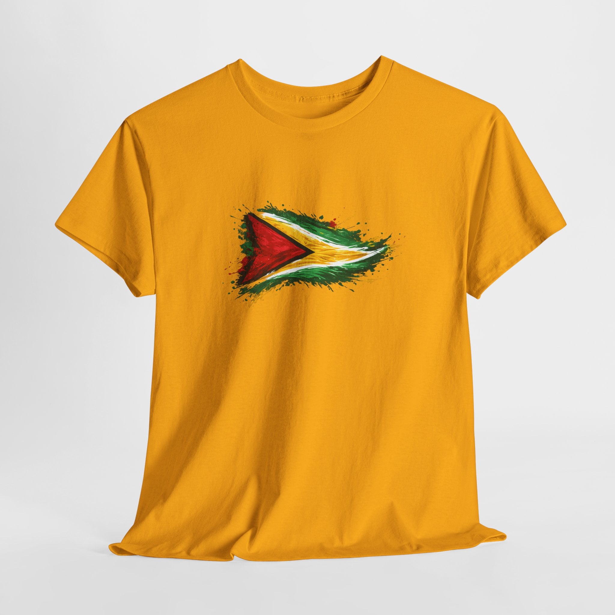 Guyana Flag Paint Splash T-Shirt — Patriotic Caribbean Tee