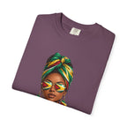 Afro Guyanese Woman Portrait with Headwrap & Sunglasses — Unisex Tee