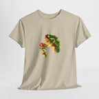 Guyana Hibiscus Tee — Woman Smelling Flower
