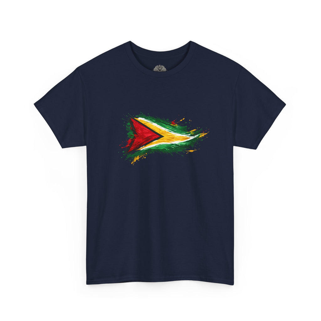 Guyana Flag Paint Splash T-Shirt — Patriotic Caribbean Tee