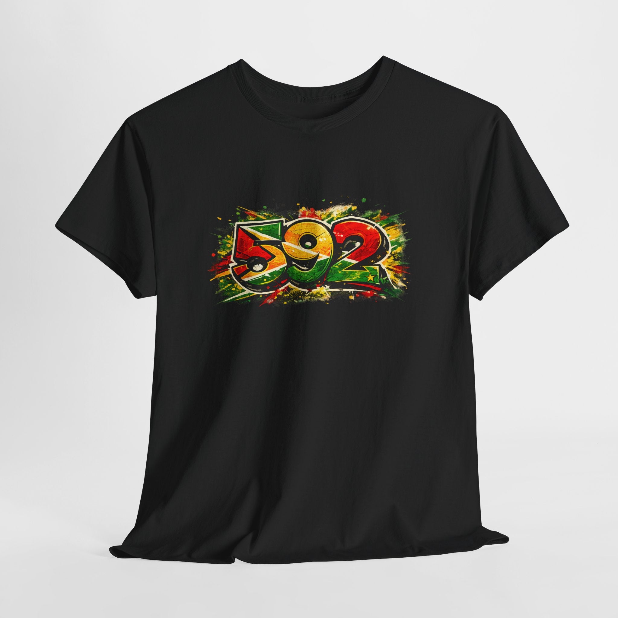 Guyana 592 Retro Street Art Tee — Vintage Area Code Pride