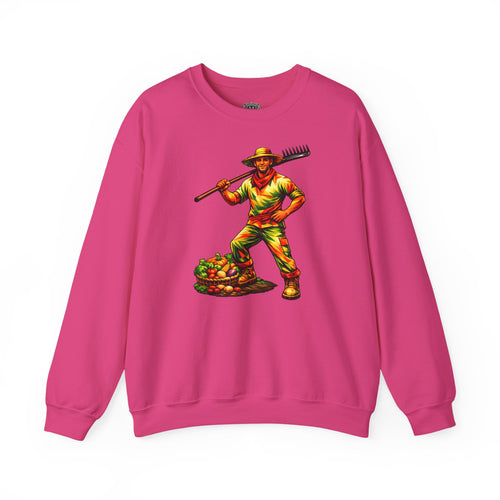 Farmer With Rake Crewneck Sweatshirt — Honoring Our Growers