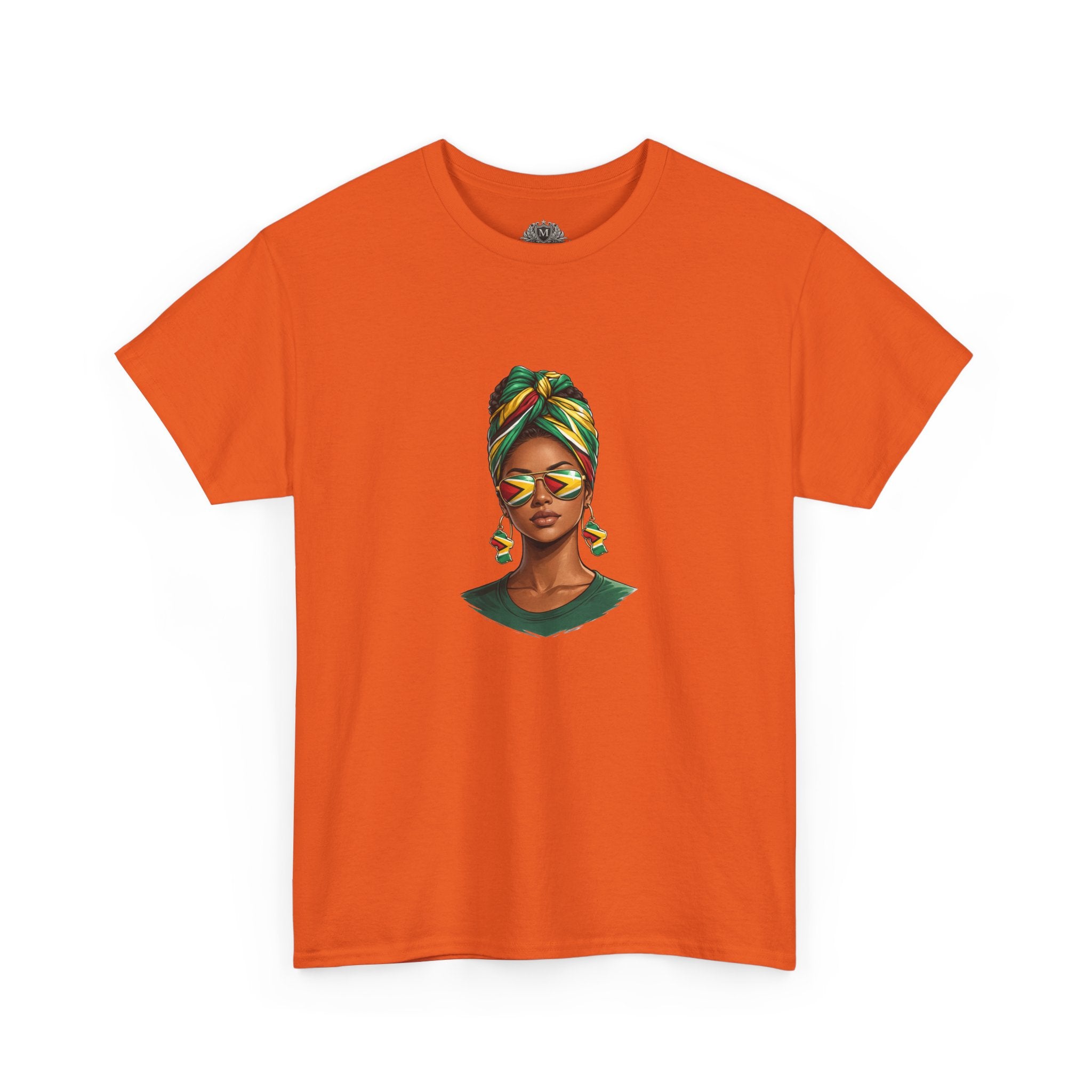 Afro Guyanese Headwrap Portrait T-Shirt — Afrocentric Art Tee