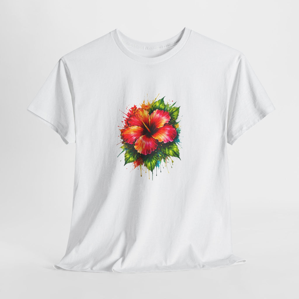 Hibiscus Watercolor Tee — Tropical Flower Graphic T-Shirt