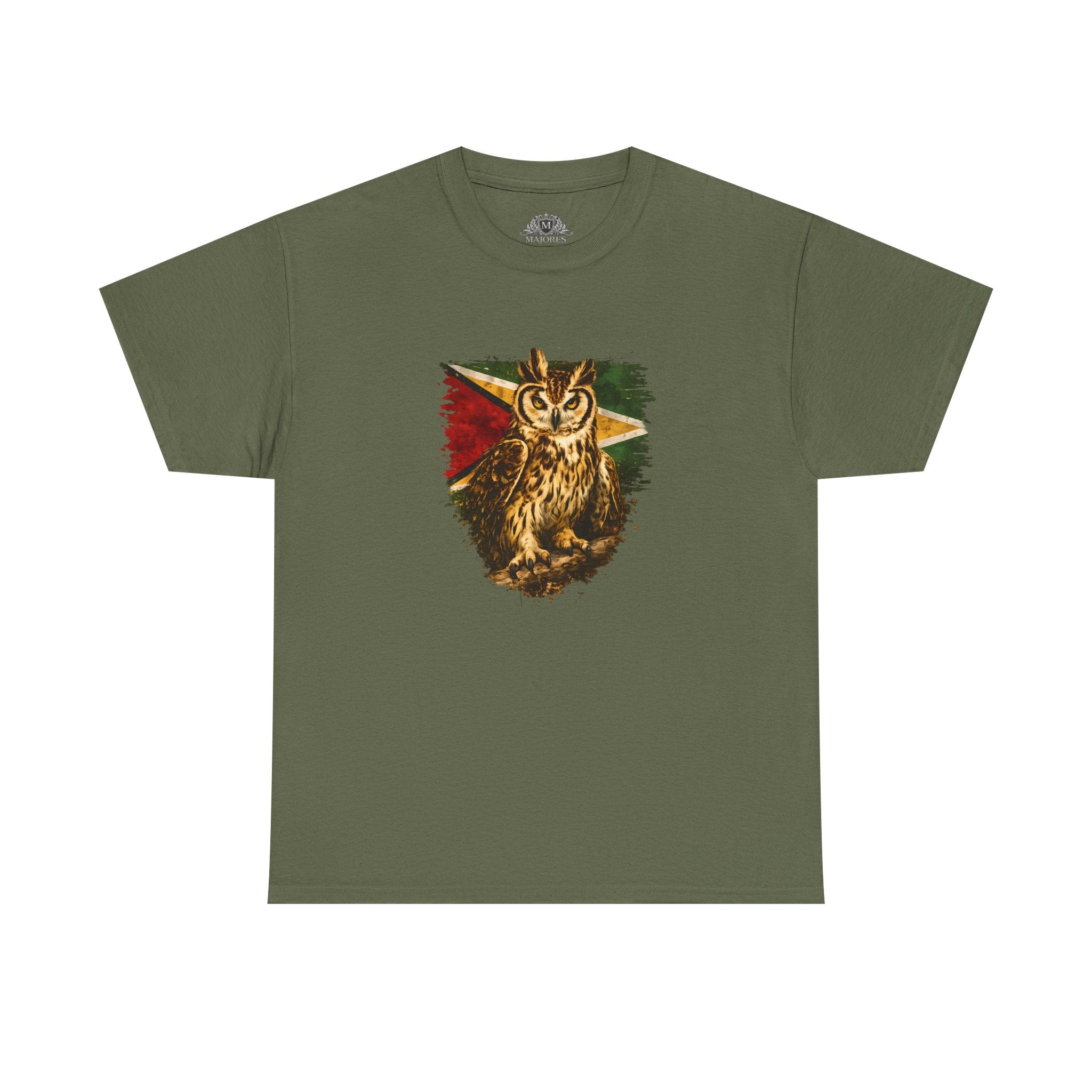 Hunter of the Night - Stripe Owl with Guyana Flag T‑Shirt