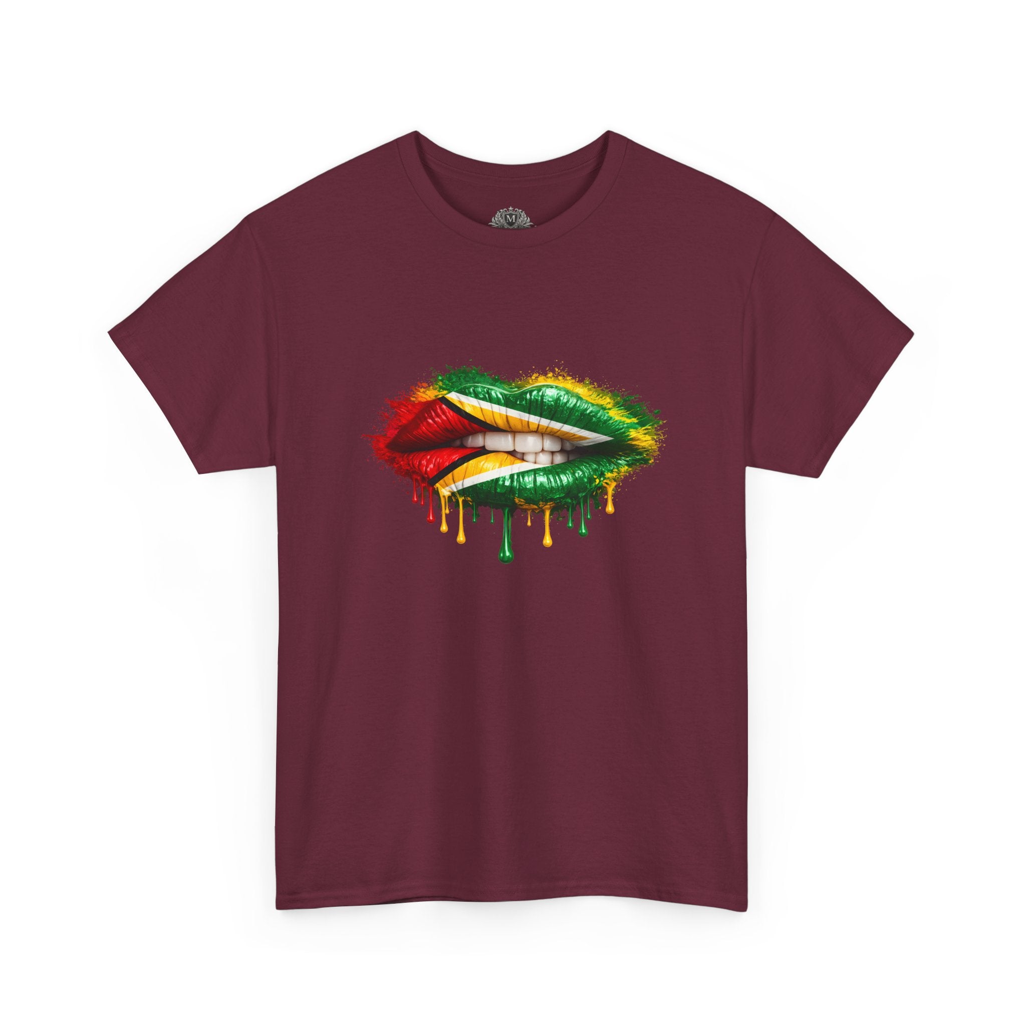 Guyana Flag Lip Oil Painting Graphic Tee