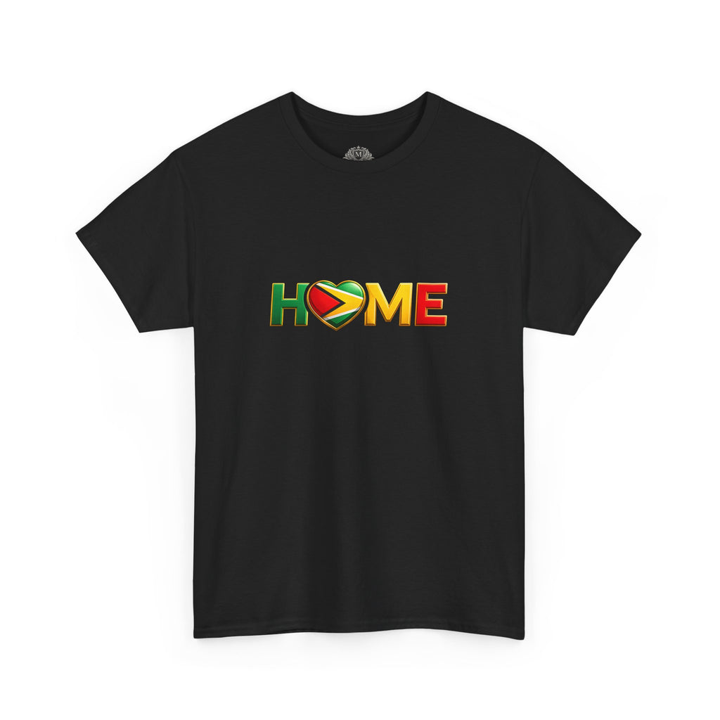 Heart Flag "HOME" Design — Guyanese Pride Tee