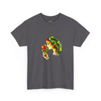Guyana Hibiscus Tee — Woman Smelling Flower
