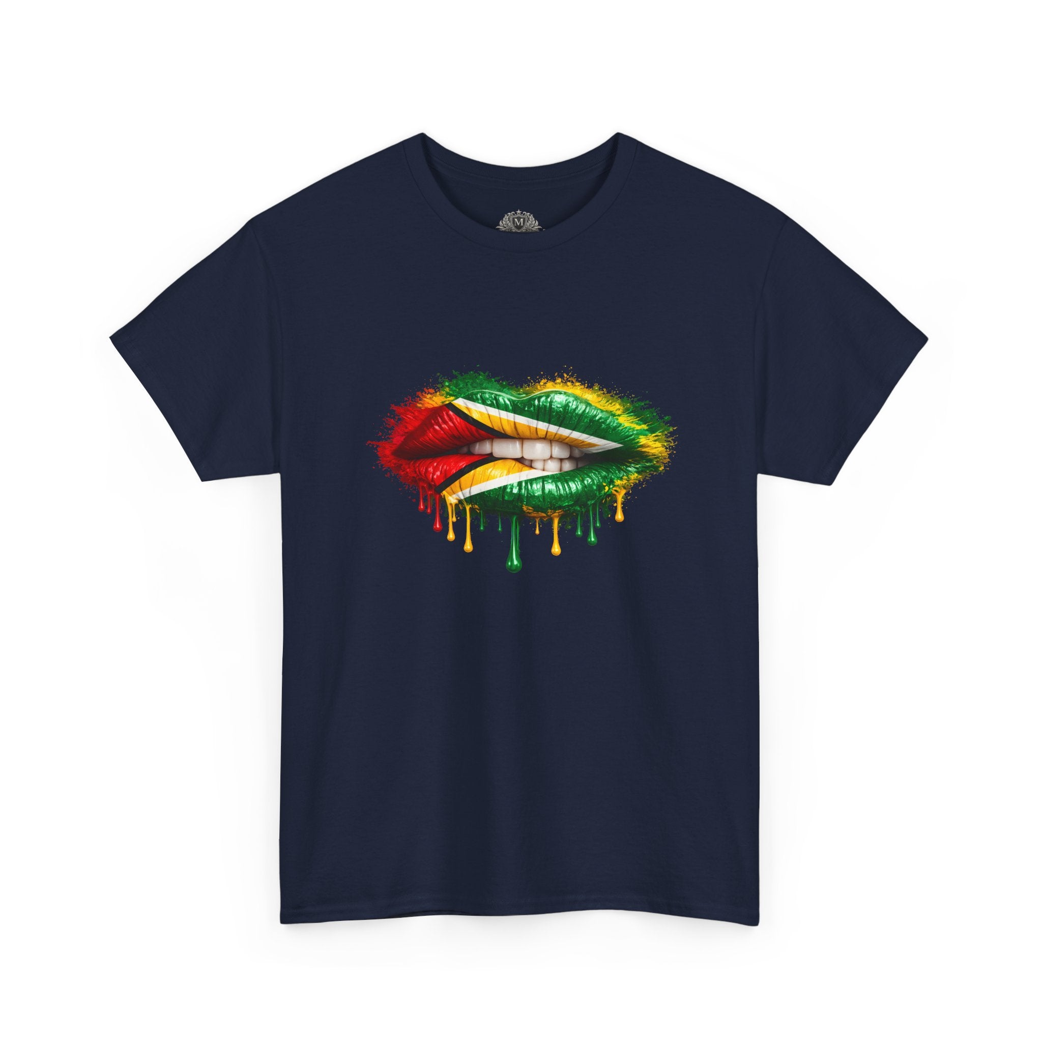 Guyana Flag Lip Oil Painting Graphic Tee