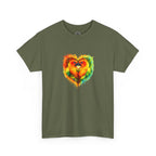 Sun Parakeet Heart Tee — Guyana Wildlife Tribute & Conservation Awareness