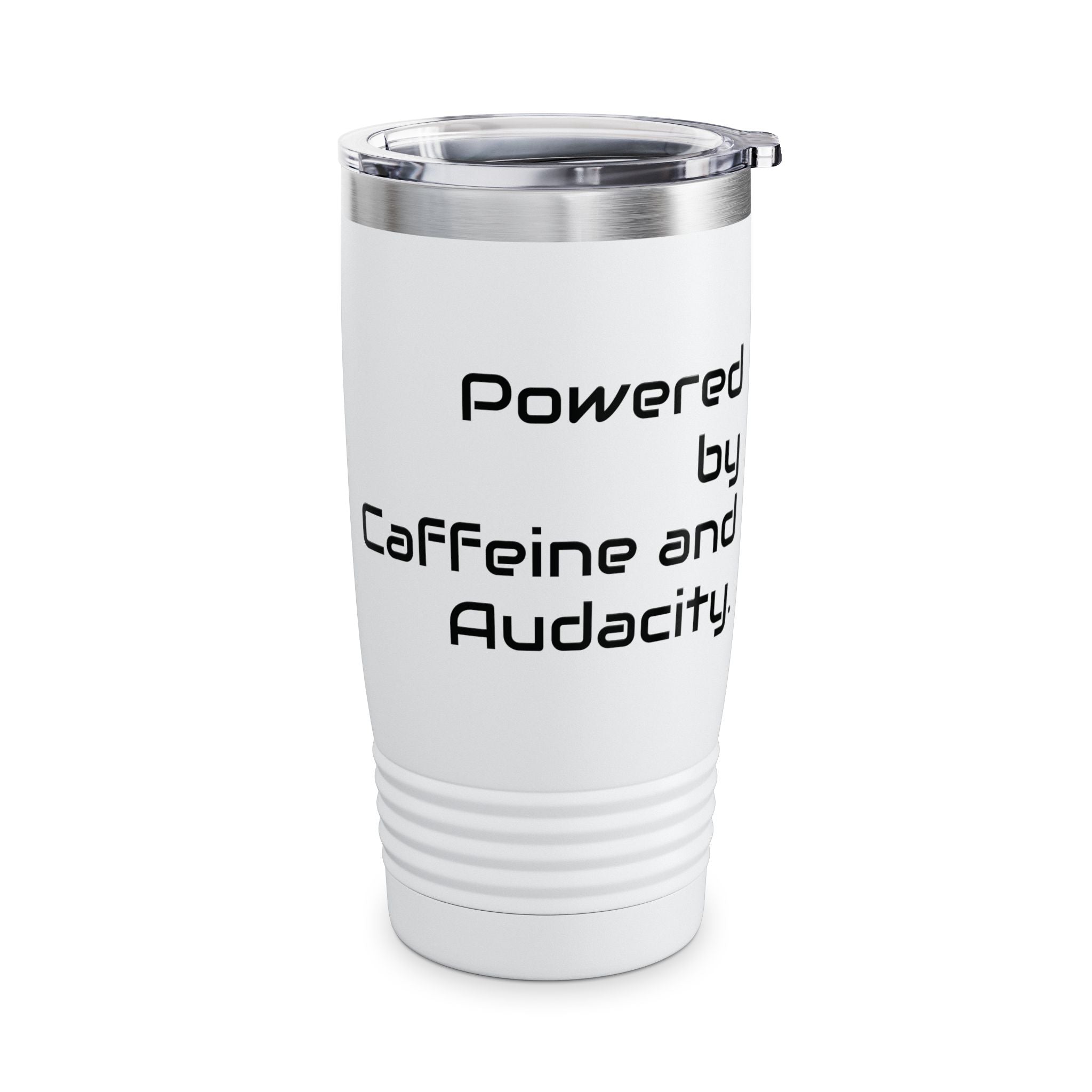 20oz Tumbler — Powered by Caffeine and Audacity Travel Mug