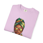 Afro Guyanese Woman Portrait with Headwrap & Sunglasses — Unisex Tee