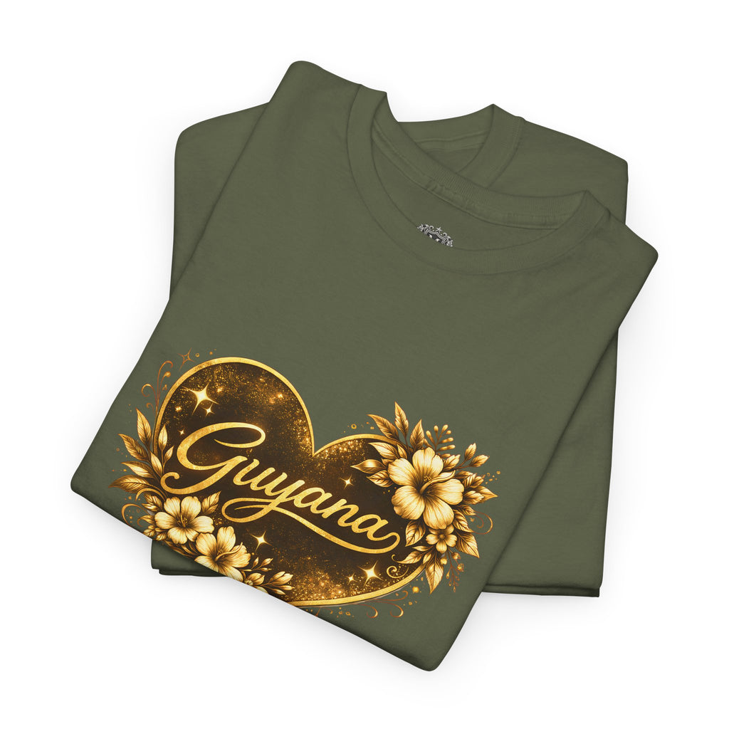 Guyana Heart Floral T-Shirt — Guyana Pride Tee