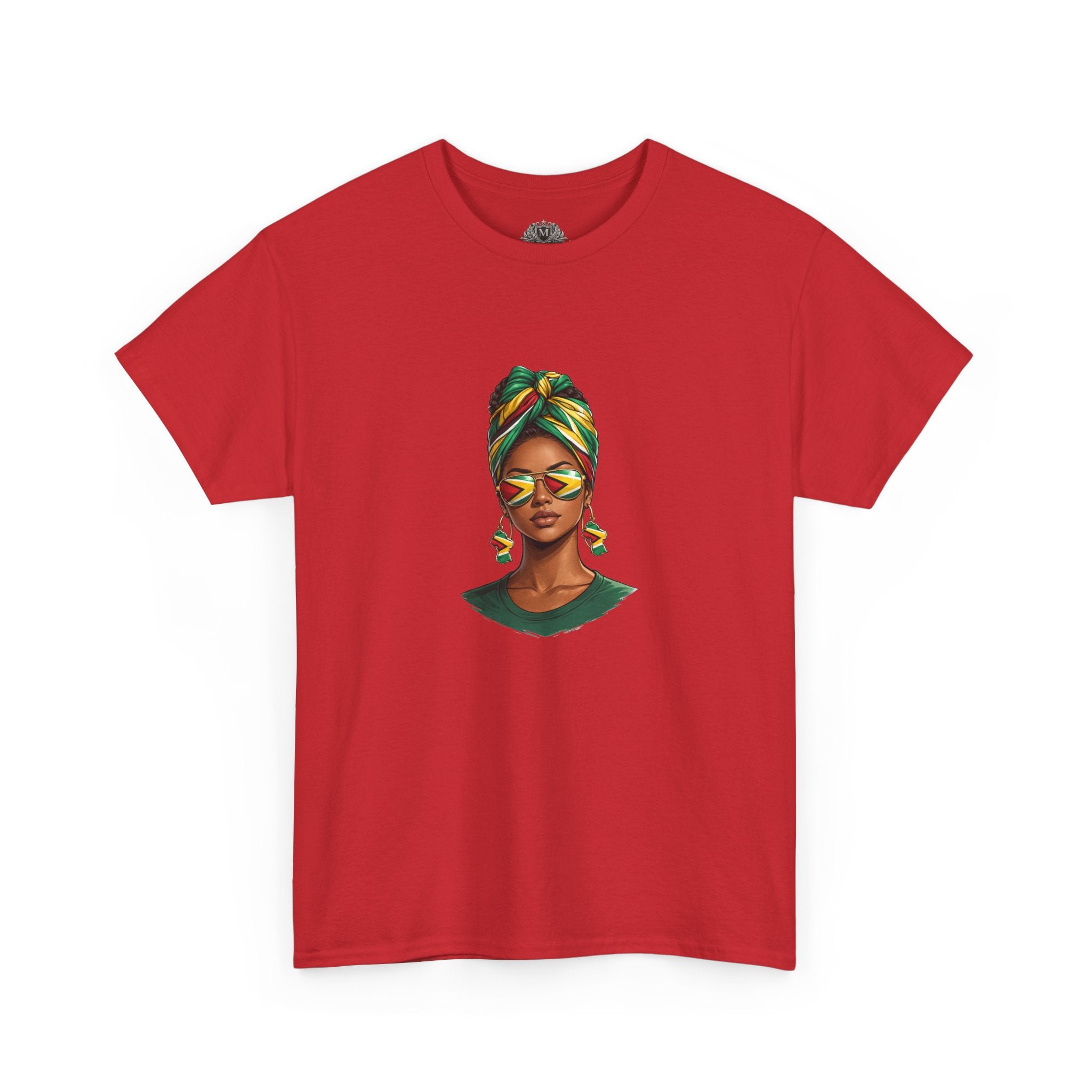 Afro Guyanese Headwrap Portrait T-Shirt — Afrocentric Art Tee