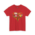 Floral Heart T‑Shirt — Tropical Flower Heart Graphic Tee