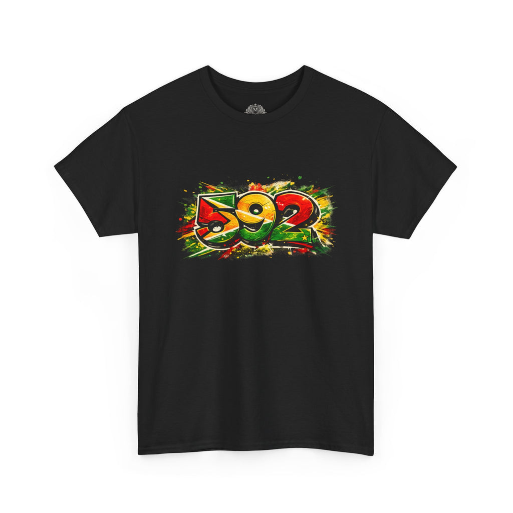 Guyana 592 Retro Street Art Tee — Vintage Area Code Pride