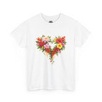 Floral Heart T‑Shirt — Tropical Flower Heart Graphic Tee