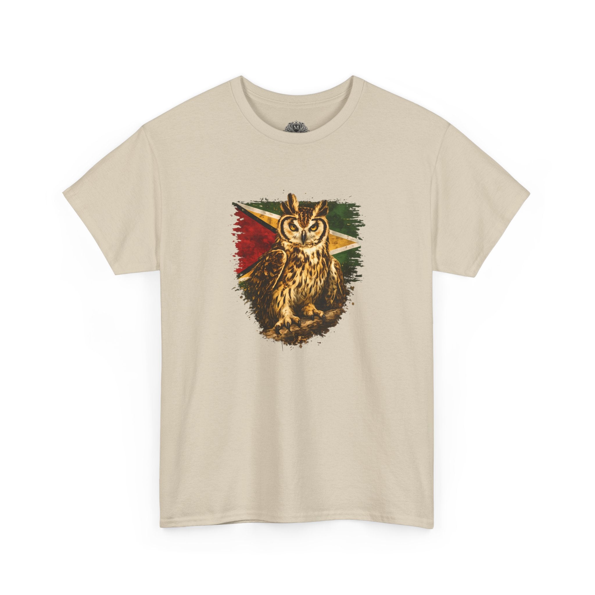Hunter of the Night - Stripe Owl with Guyana Flag T‑Shirt