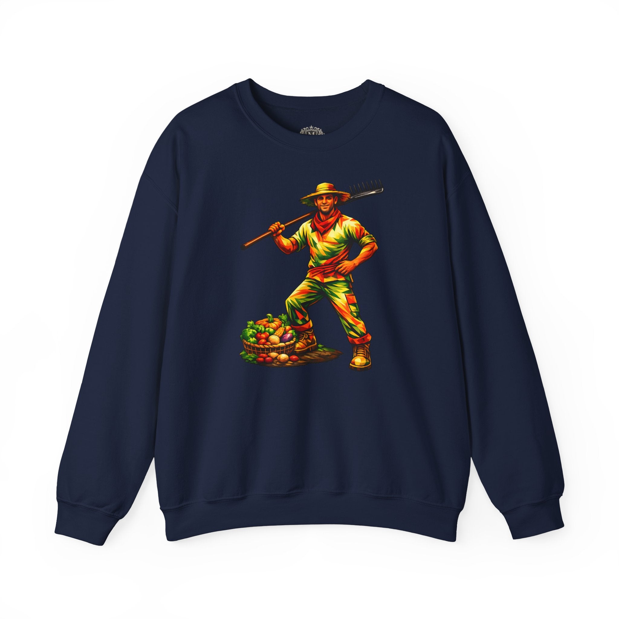 Farmer With Rake Crewneck Sweatshirt — Honoring Our Growers