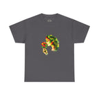 Guyana Hibiscus Tee — Woman Smelling Flower