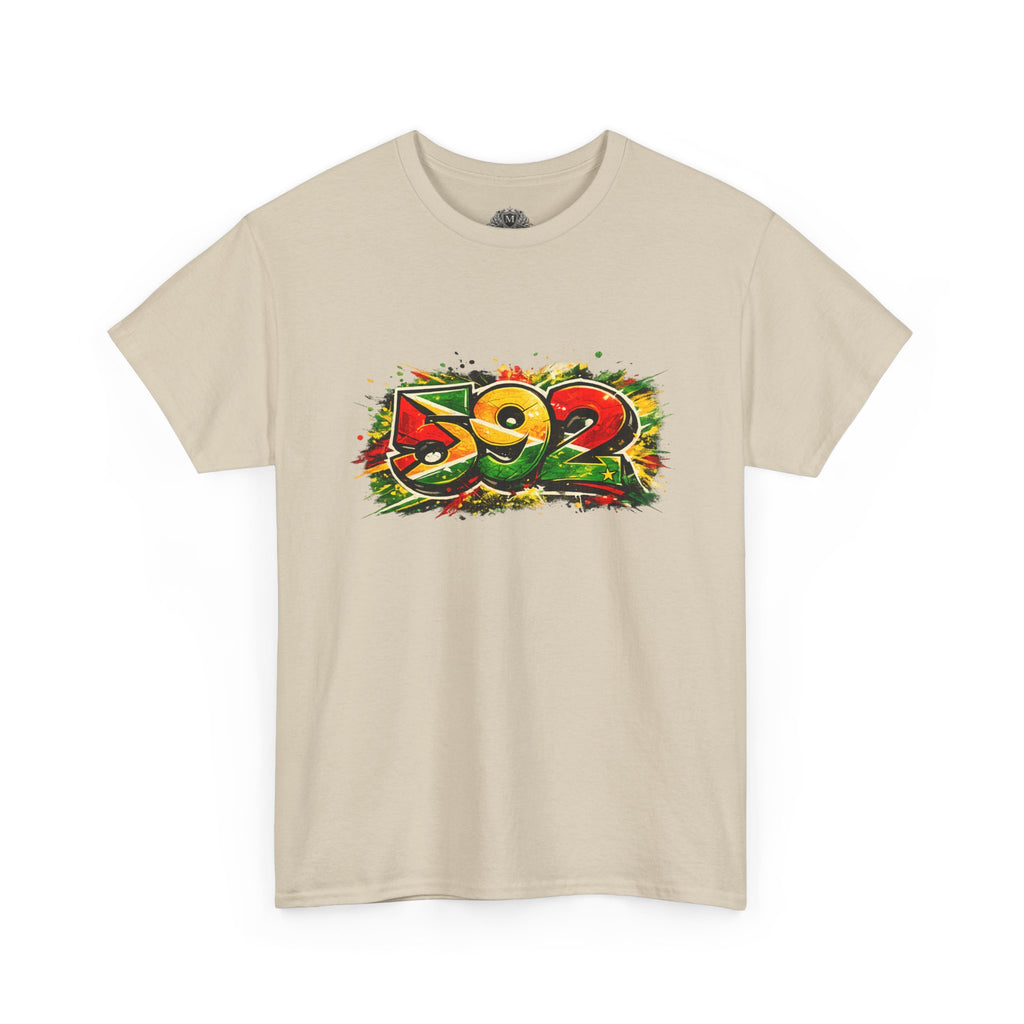 Guyana 592 Retro Street Art Tee — Vintage Area Code Pride