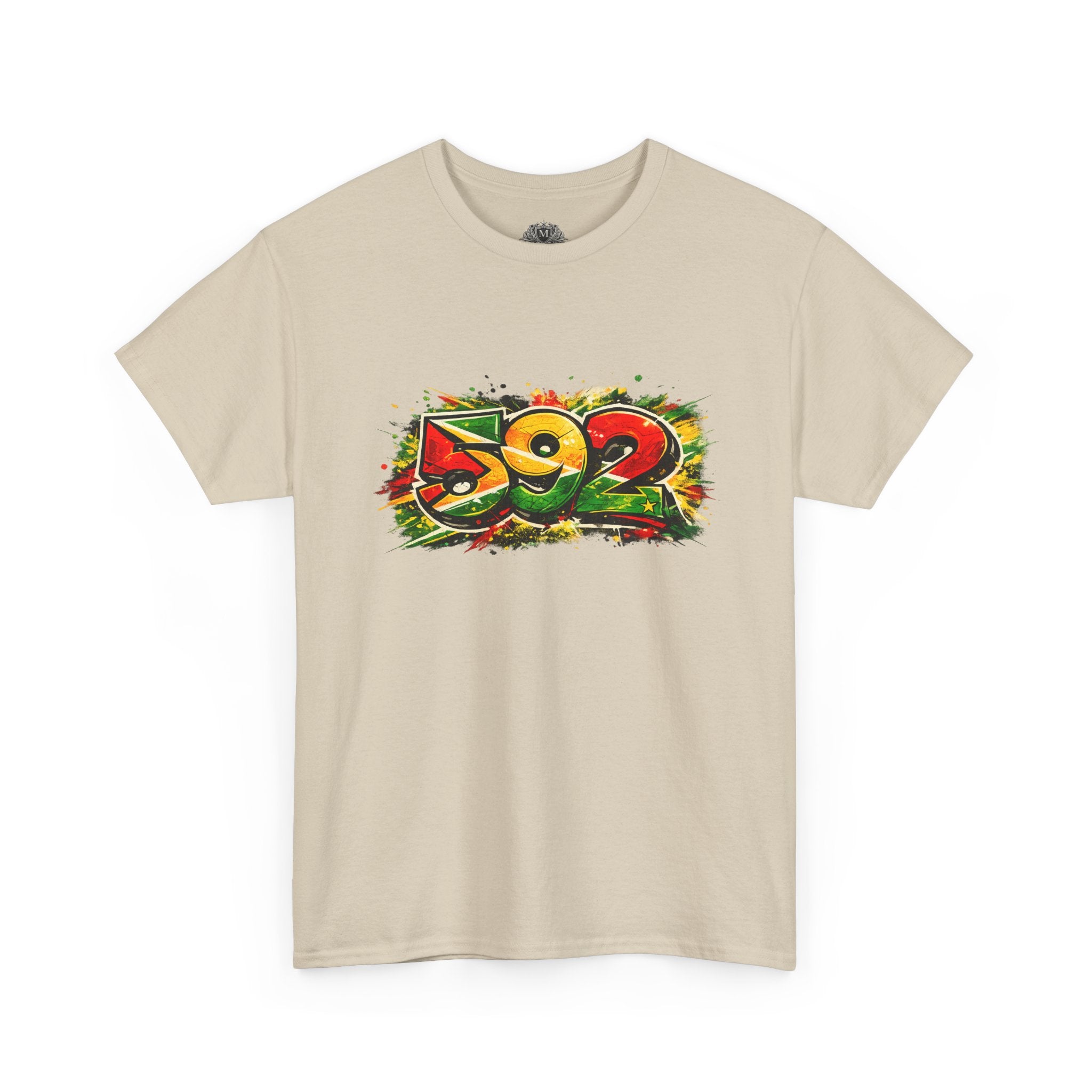 Guyana 592 Retro Street Art Tee — Vintage Area Code Pride