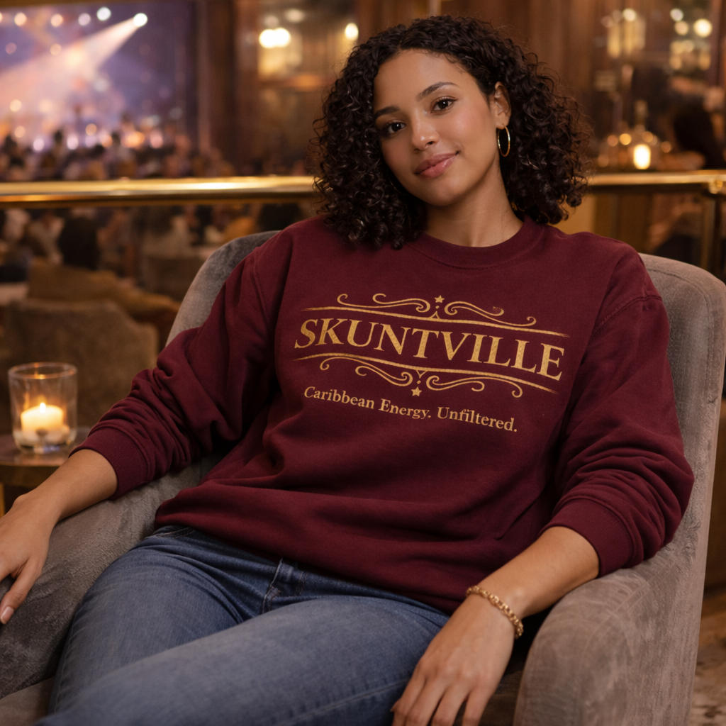 Skuntville Crewneck Sweatshirt — Caribbean Energy Unfiltered