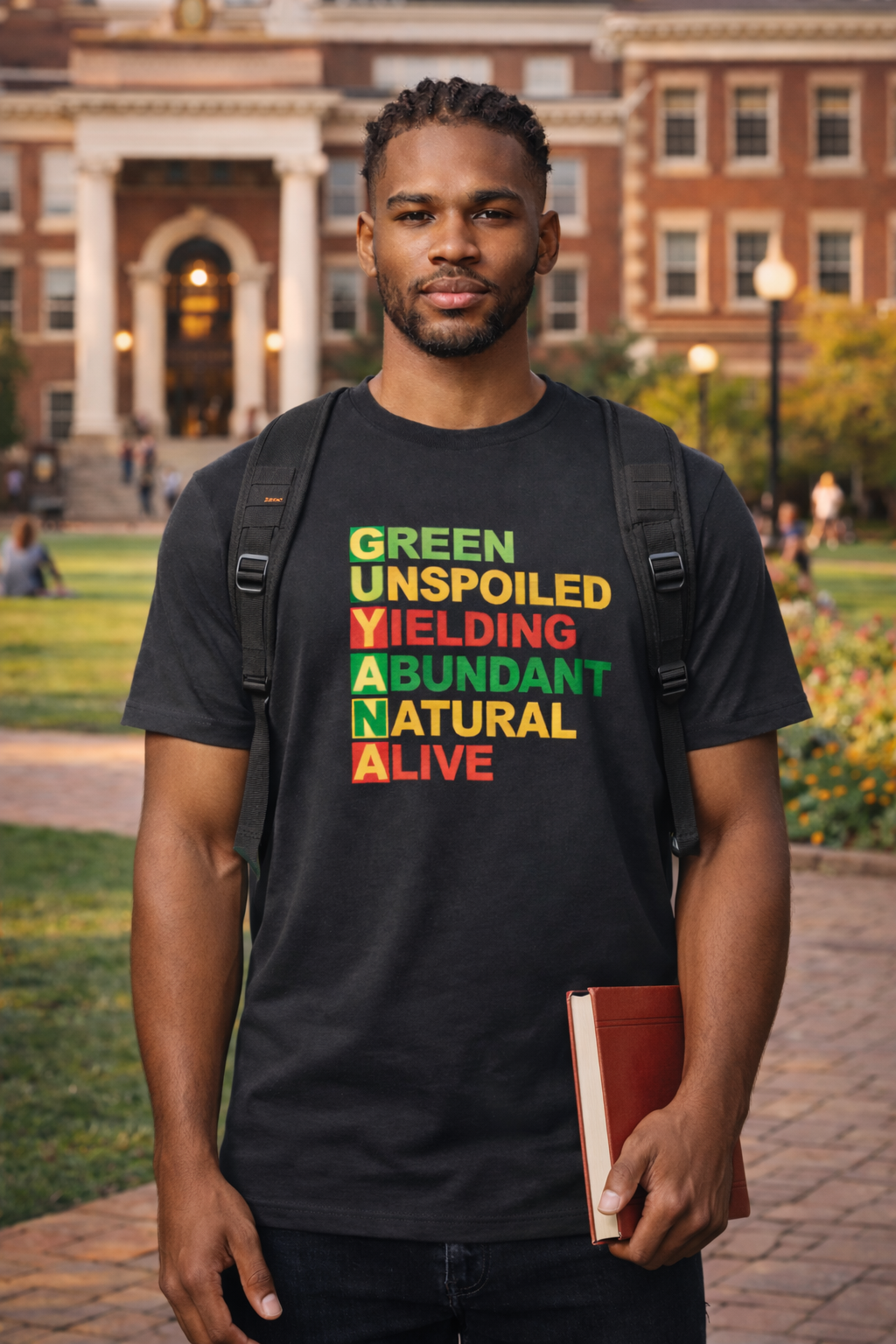 GUYANA Acrostic Design — Patriotic Eco Tee