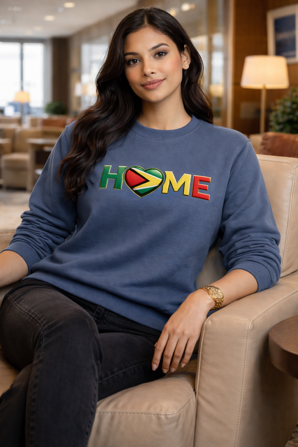 Guyana Flag Home Crewneck Sweatshirt