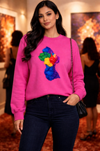 Floral Guyana Map Silhouette Sweatshirt – Flower Map Crewneck