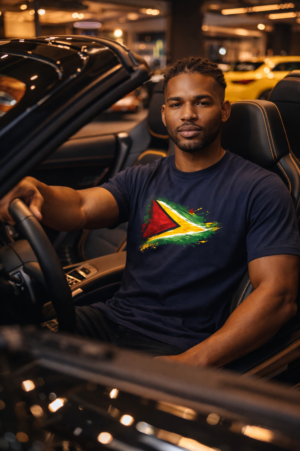 Guyana Flag Paint Splash T-Shirt — Patriotic Caribbean Tee