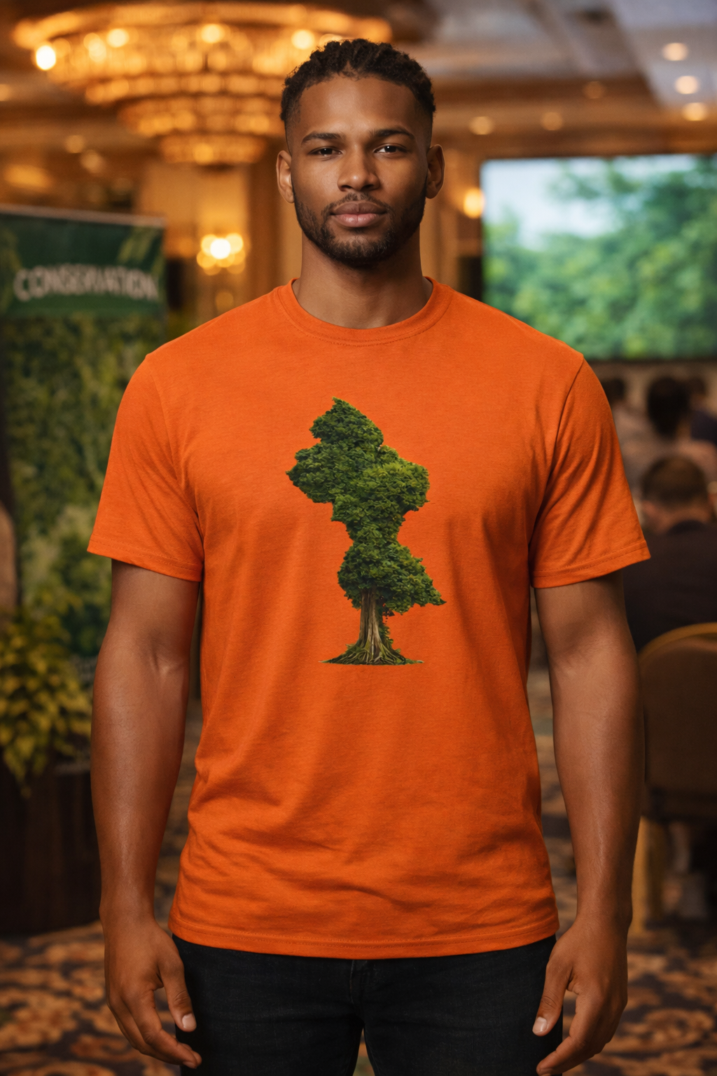 Guyana Map Tree Silhouette T‑Shirt