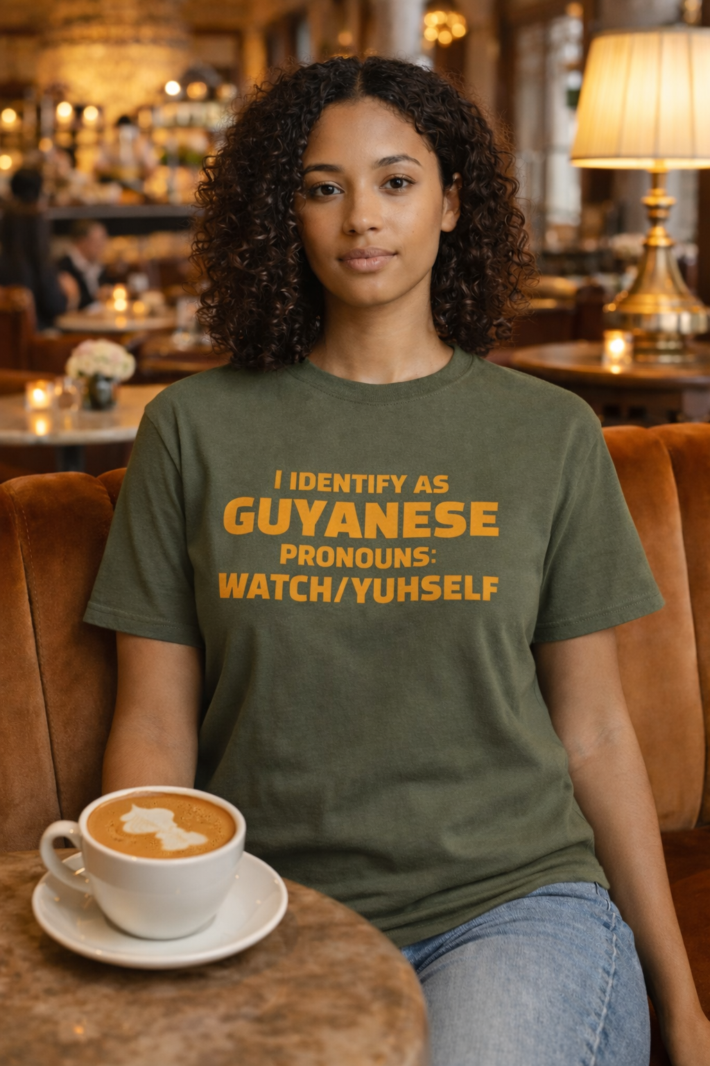 Guyanese Tee - "I Identify As Guyanese Pronouns: Watch/Yuhself" Shirt