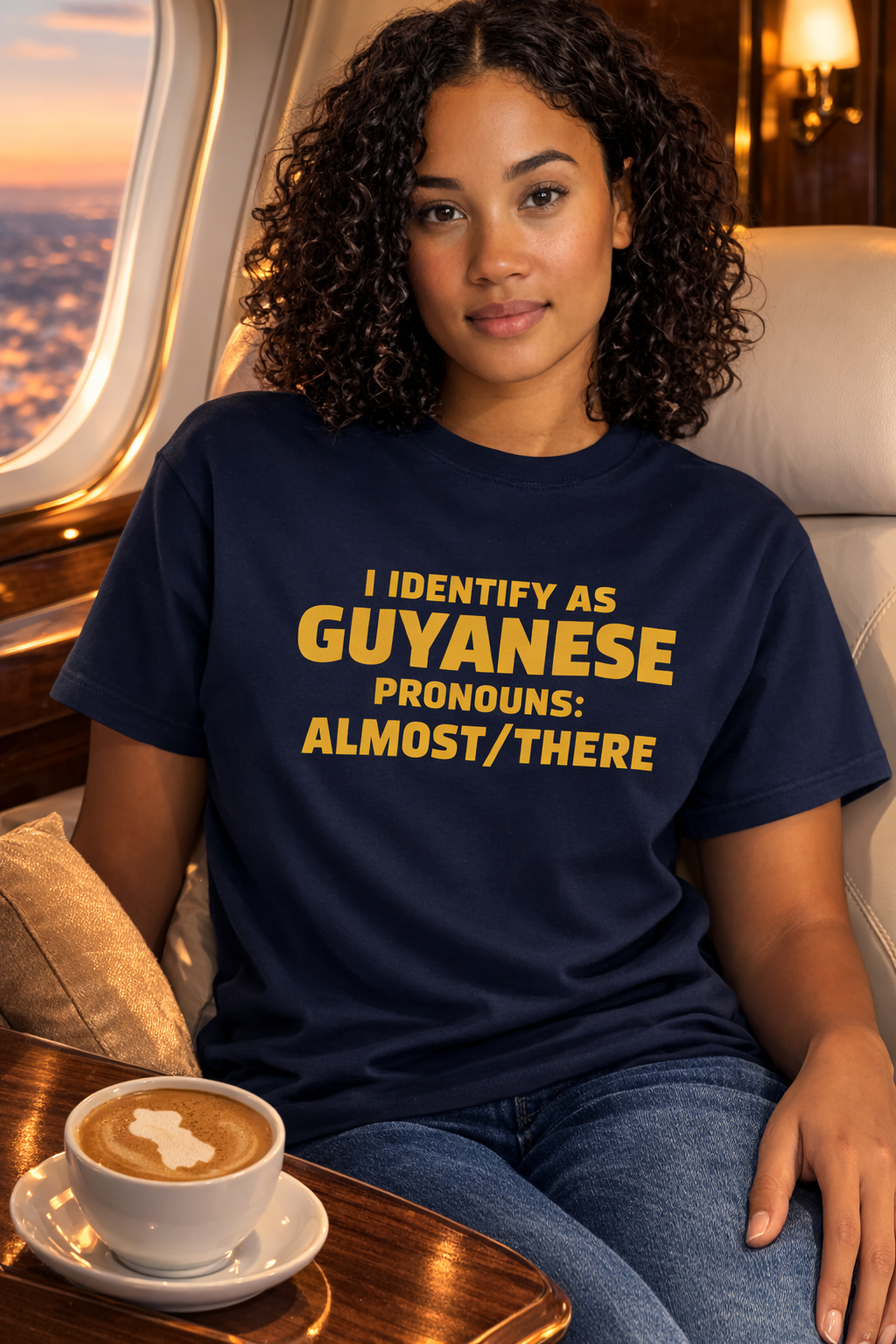 Guyanese Tee - "I Identify As Guyanese Pronouns: ALMOST/THERE" Shirt