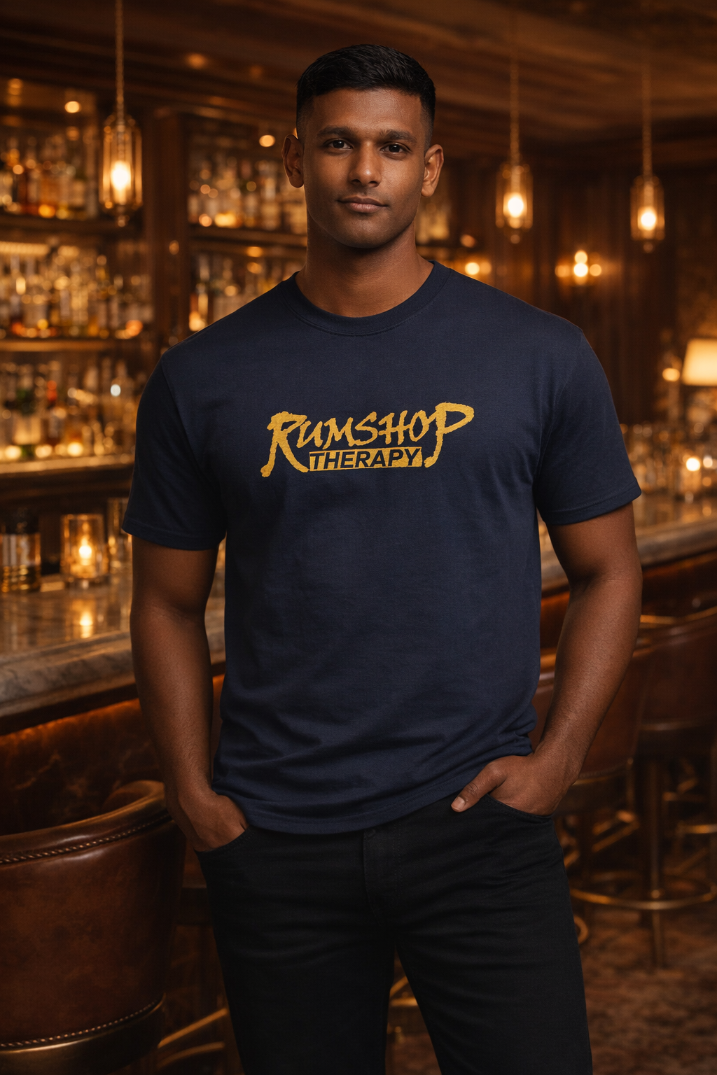 Rumshop Therapy T-Shirt — Caribbean Rum Bar Vibe Graphic Tee