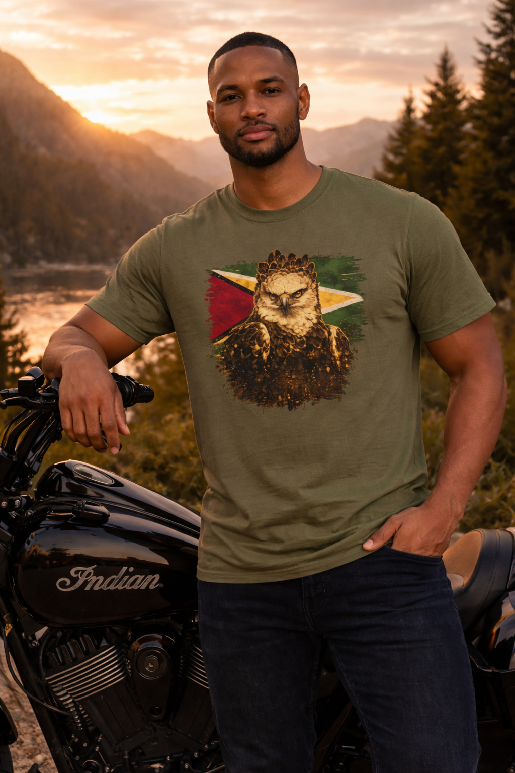 Harpy Eagle & Guyana Flag Graphic Tee