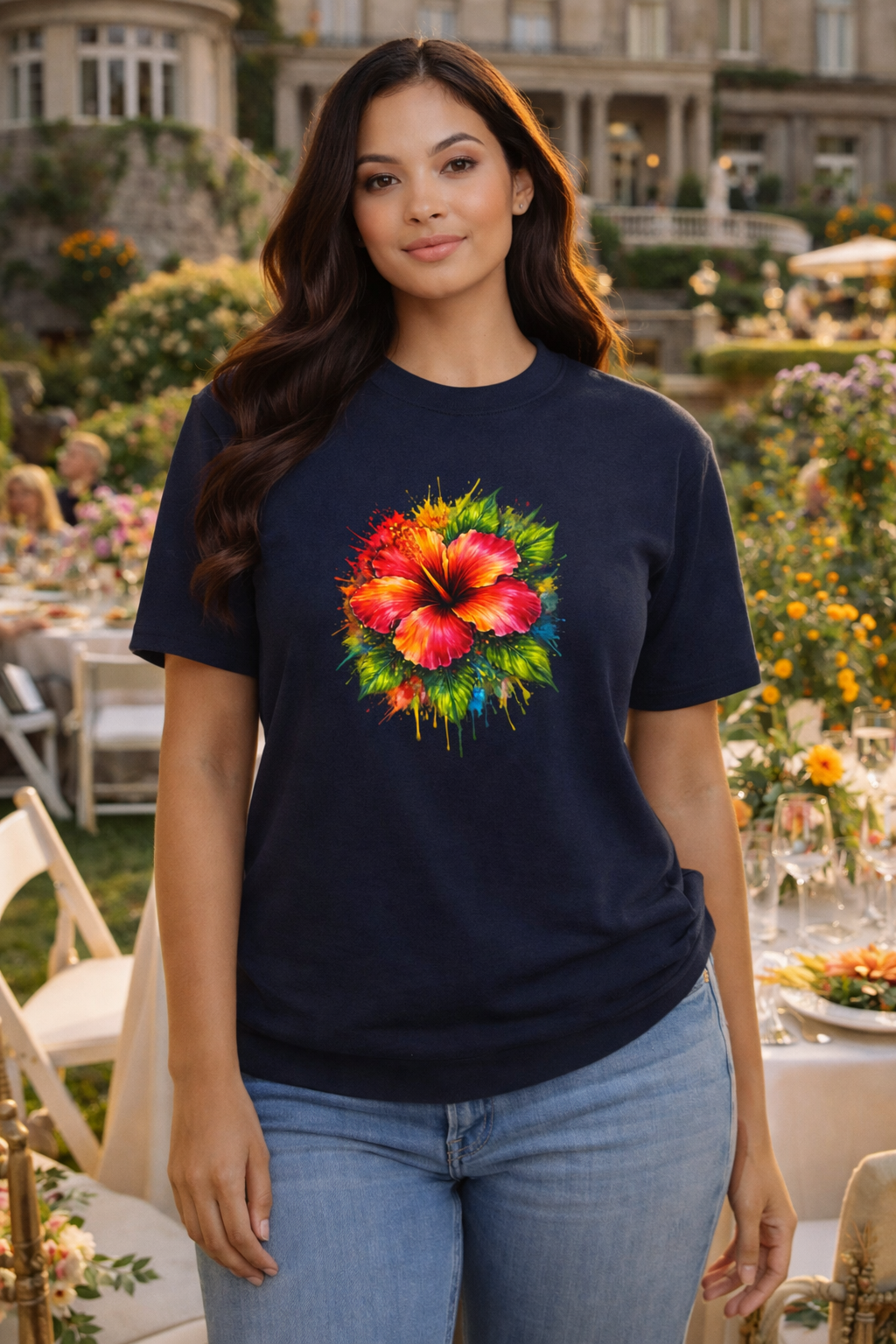 Hibiscus Watercolor Tee — Tropical Flower Graphic T-Shirt