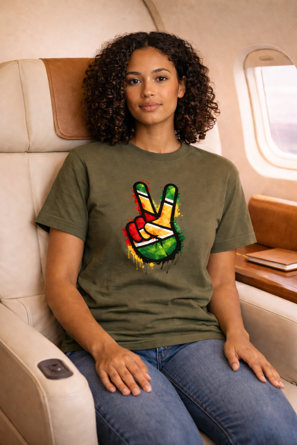 Guyana Flag Peace Sign T-Shirt — Hope & Unity Tee