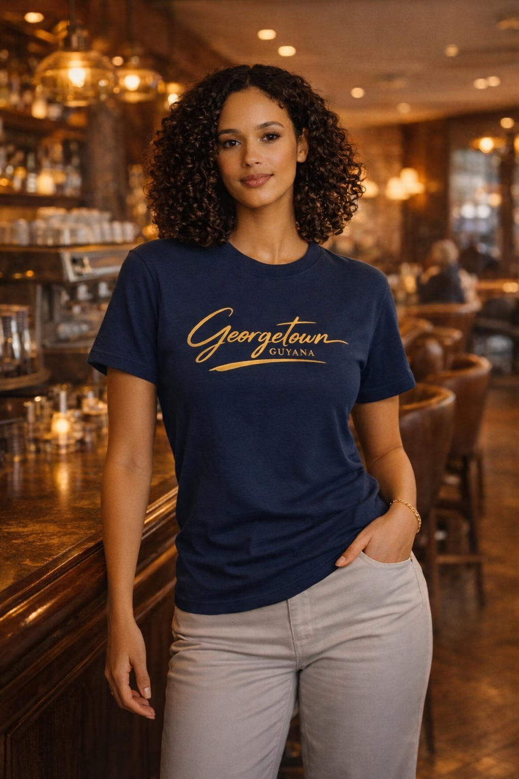 Georgetown Guyana Script Tee – Minimal Design T-Shirt