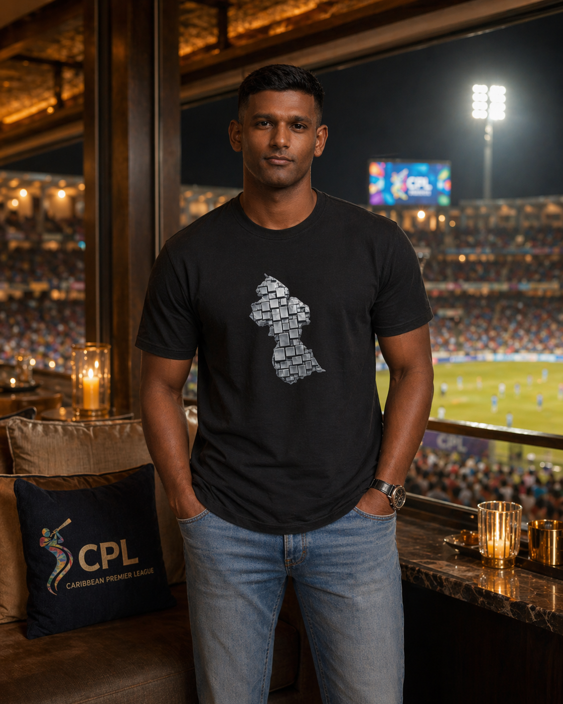 Guyana Geometric Map T-Shirt — Mineral Heritage Design