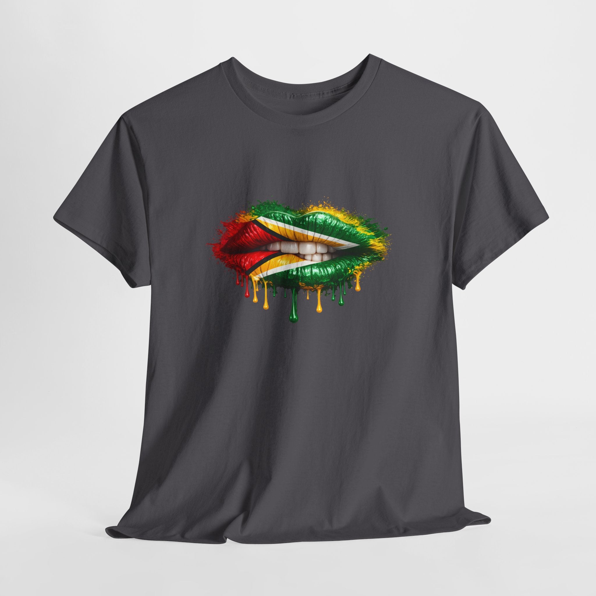 Guyana Flag Lip Oil Painting Graphic Tee