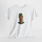 Afro Guyanese Headwrap Portrait T-Shirt — Afrocentric Art Tee