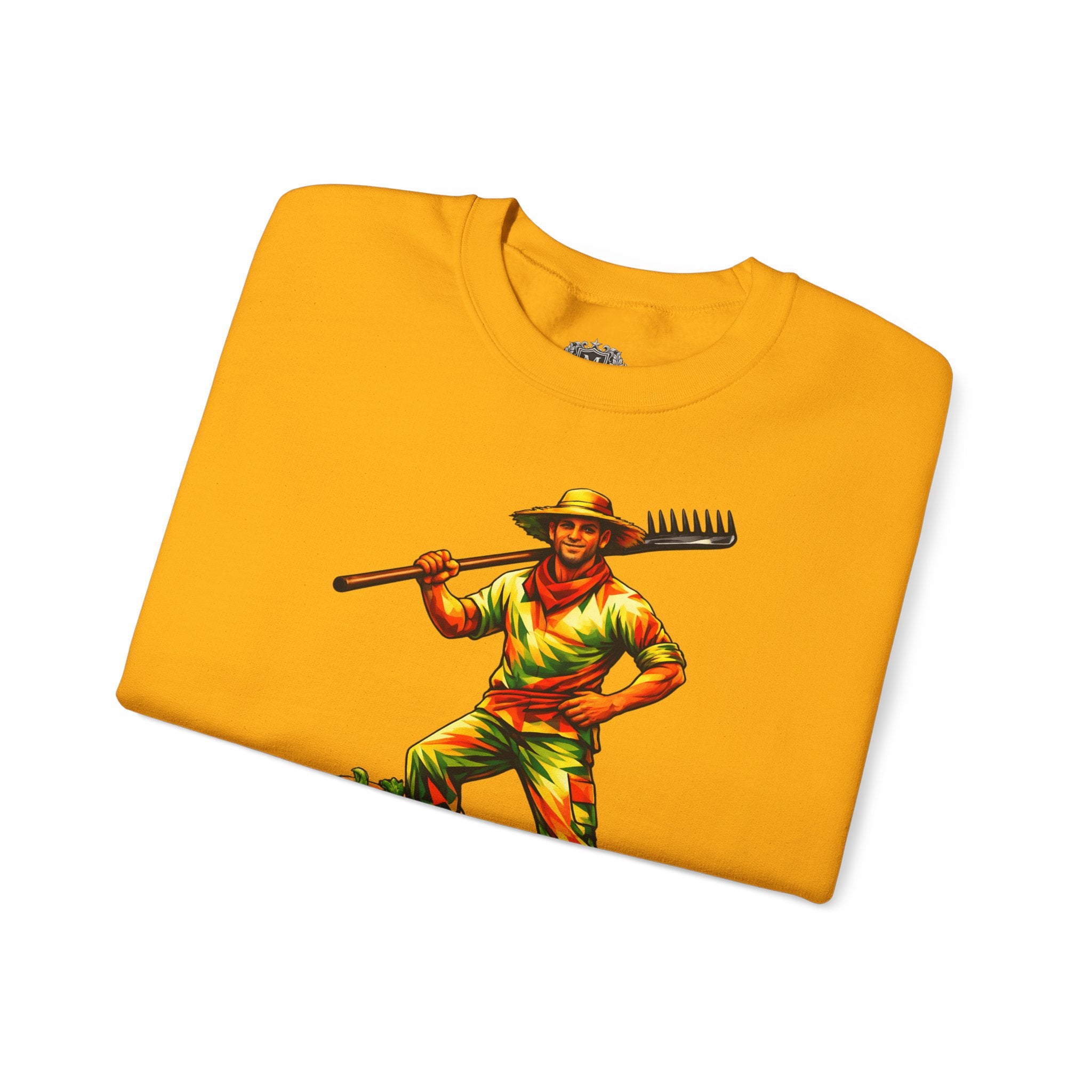 Farmer With Rake Crewneck Sweatshirt — Honoring Our Growers