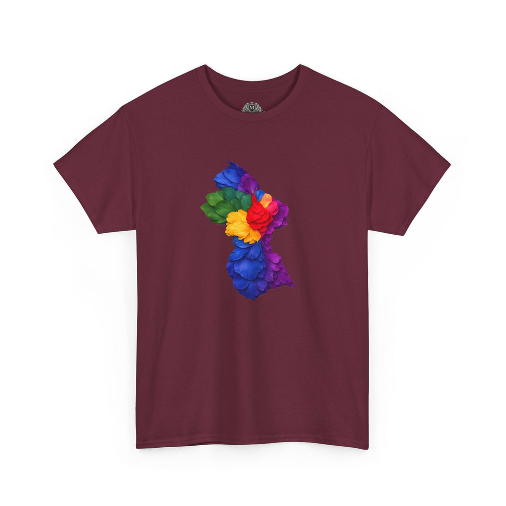 Guyana Floral Map T-Shirt — Colorful Petal Map Tee