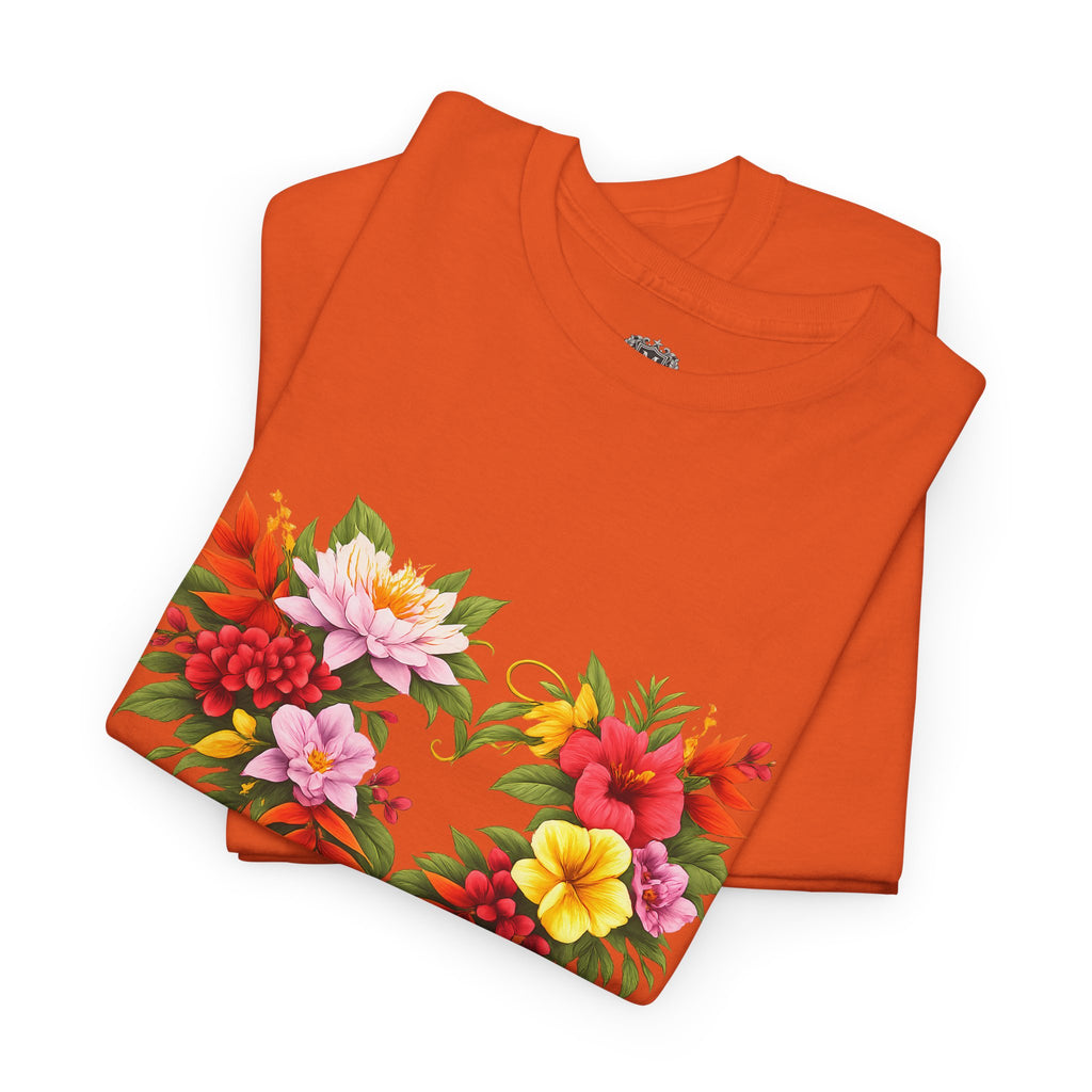 Floral Heart T‑Shirt — Tropical Flower Heart Graphic Tee