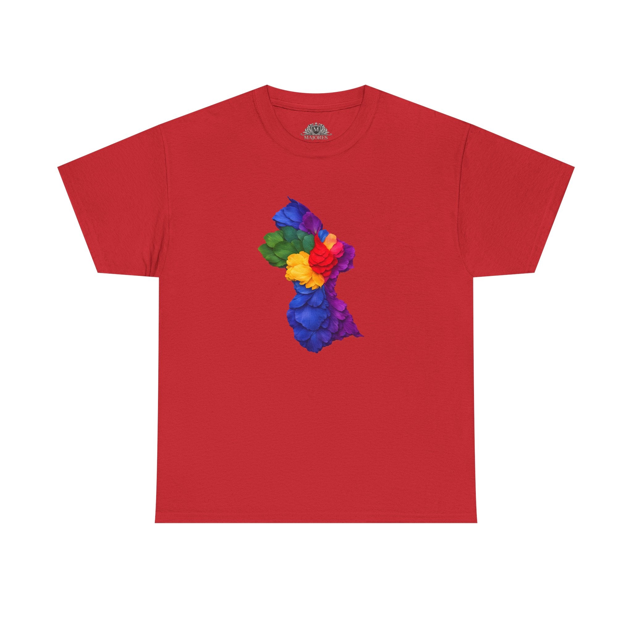 Guyana Floral Map T-Shirt — Colorful Petal Map Tee